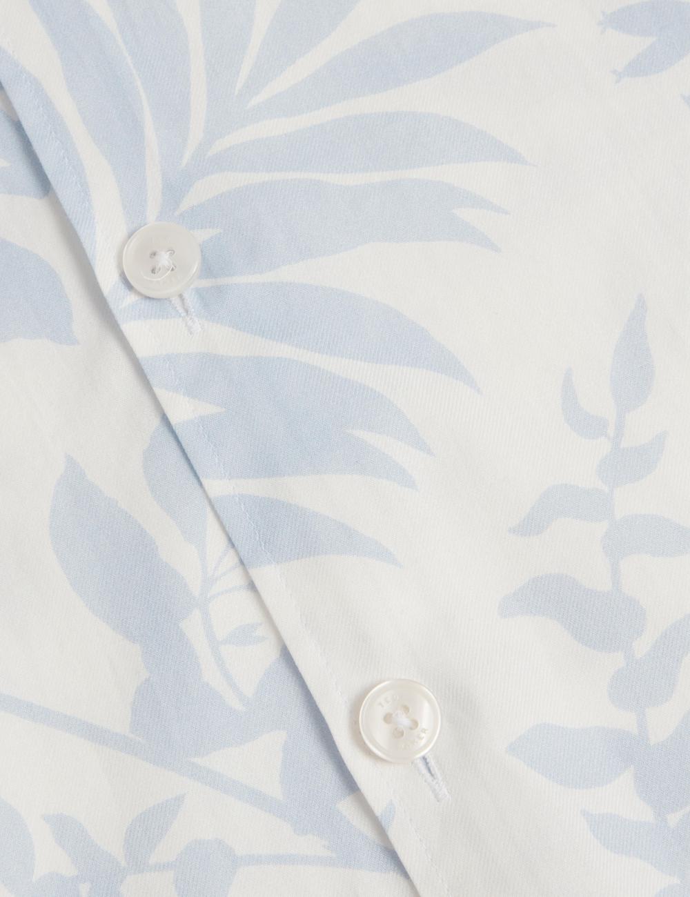 Ted Baker KITS - Short Sleeve Relaxed Floral Print Overhemd Heren Blauw | Belgium  586741-ESX