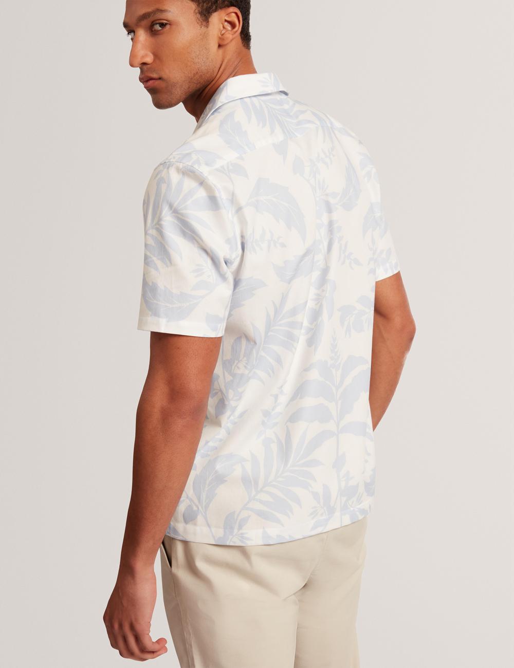 Ted Baker KITS - Short Sleeve Relaxed Floral Print Overhemd Heren Blauw | Belgium  586741-ESX