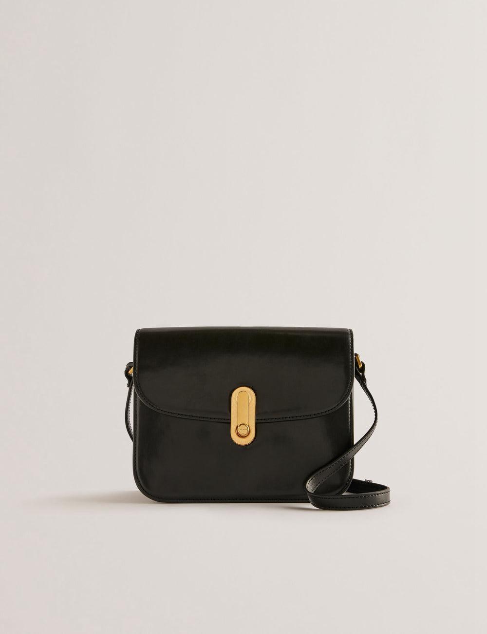 Ted Baker KKAYLI - Polished Leather Crossbody Satchel Boekentassen Dames Zwart | Belgium  931582-YJS
