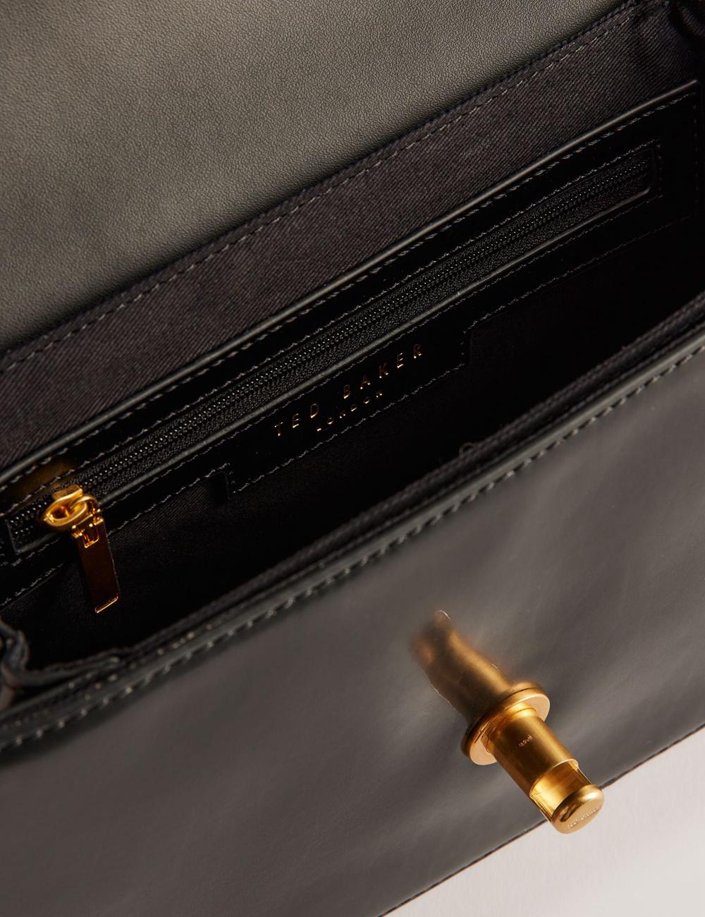 Ted Baker KKAYLI - Polished Leather Crossbody Satchel Boekentassen Dames Zwart | Belgium  931582-YJS