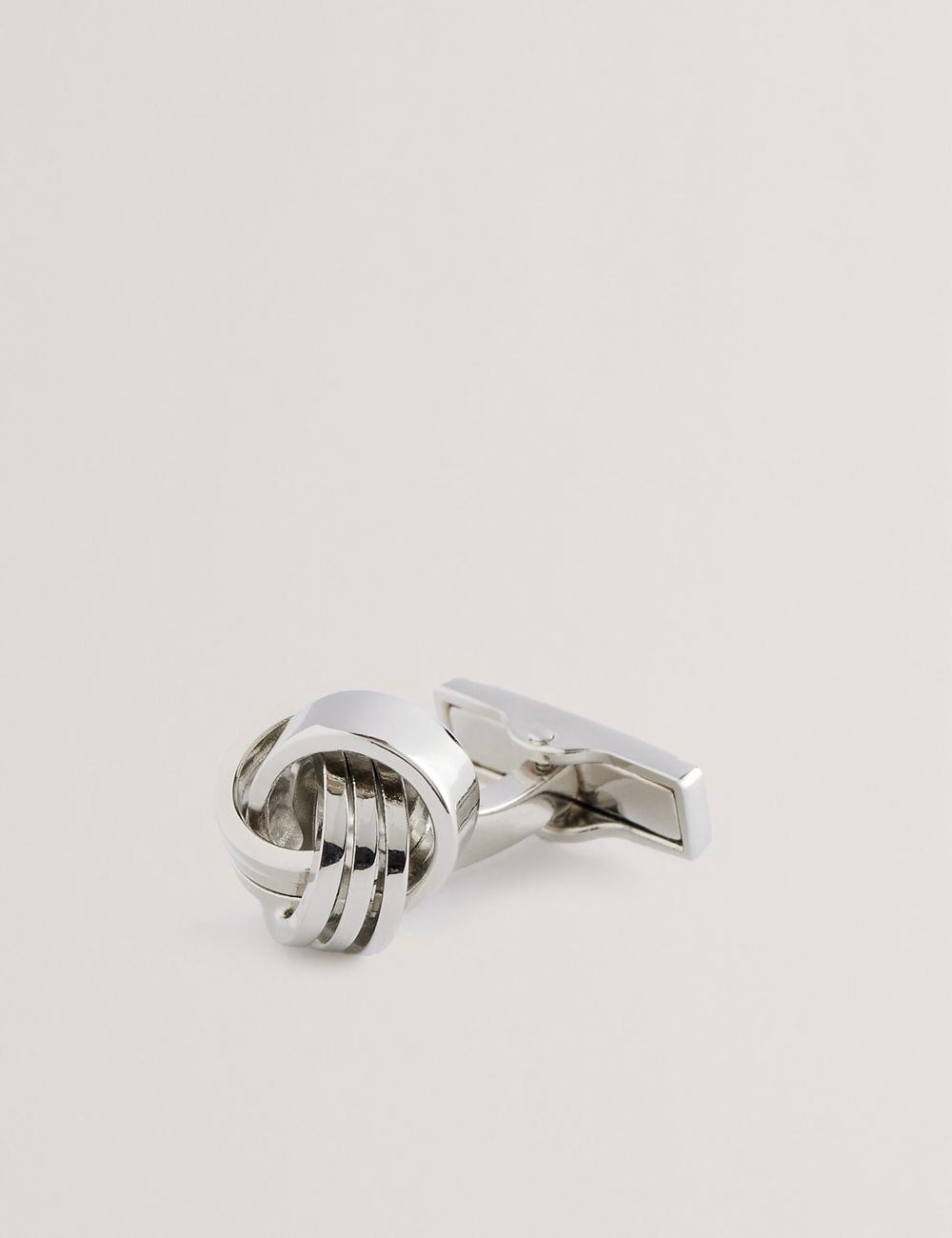 Ted Baker KNOTED - Knotted Shiny Metal Manchetknopen Heren Zilver | Belgium  124589-MAD