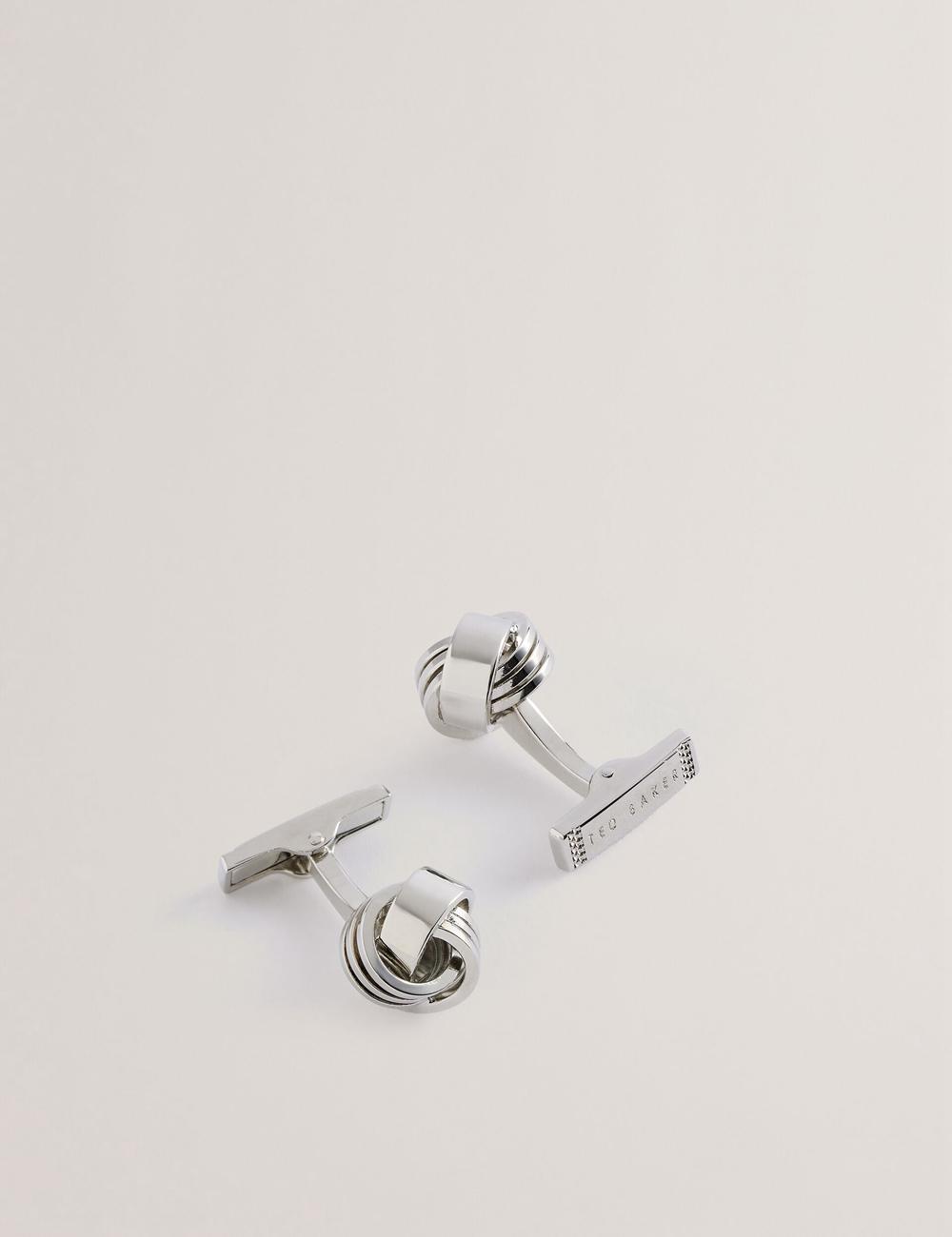 Ted Baker KNOTED - Knotted Shiny Metal Manchetknopen Heren Zilver | Belgium  124589-MAD