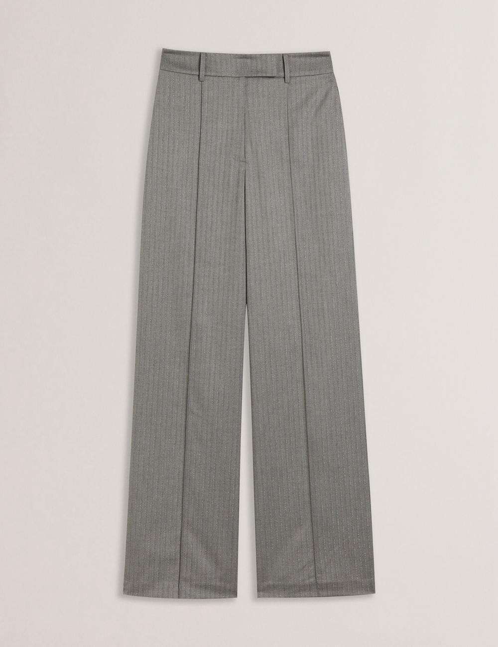 Ted Baker KOAT - Herringbone Wide Leg Tailored Broek Dames Grijs | Belgium  792048-LYQ