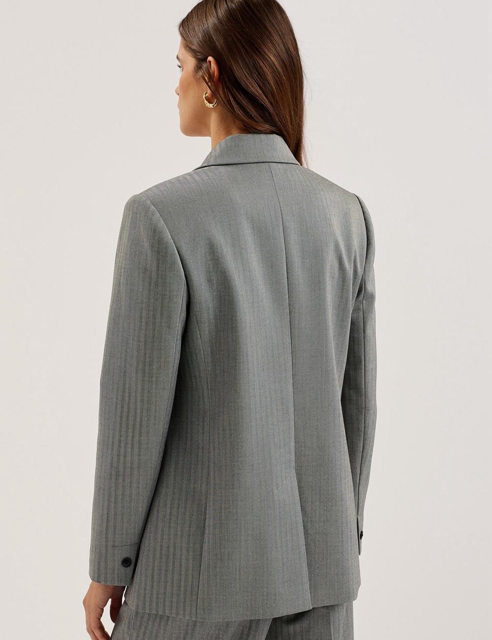 Ted Baker KOA - Oversized Herringbone Single Breasted Blazer Dames Grijs | Belgium  906438-OBW