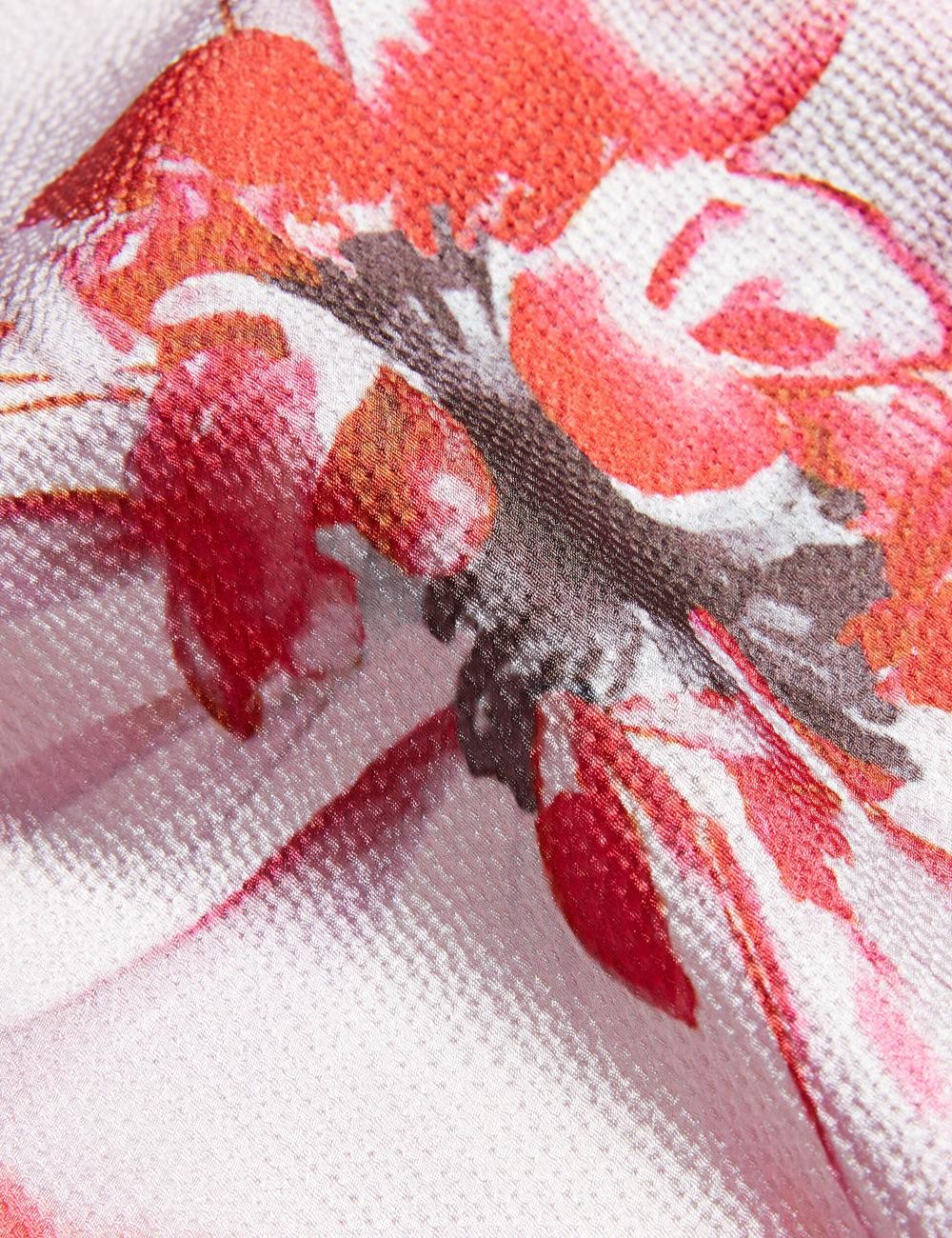 Ted Baker KOHANA - Floral Satin High Neck Sleeveless Top Blouse Dames Rood | Belgium  709254-ZQD