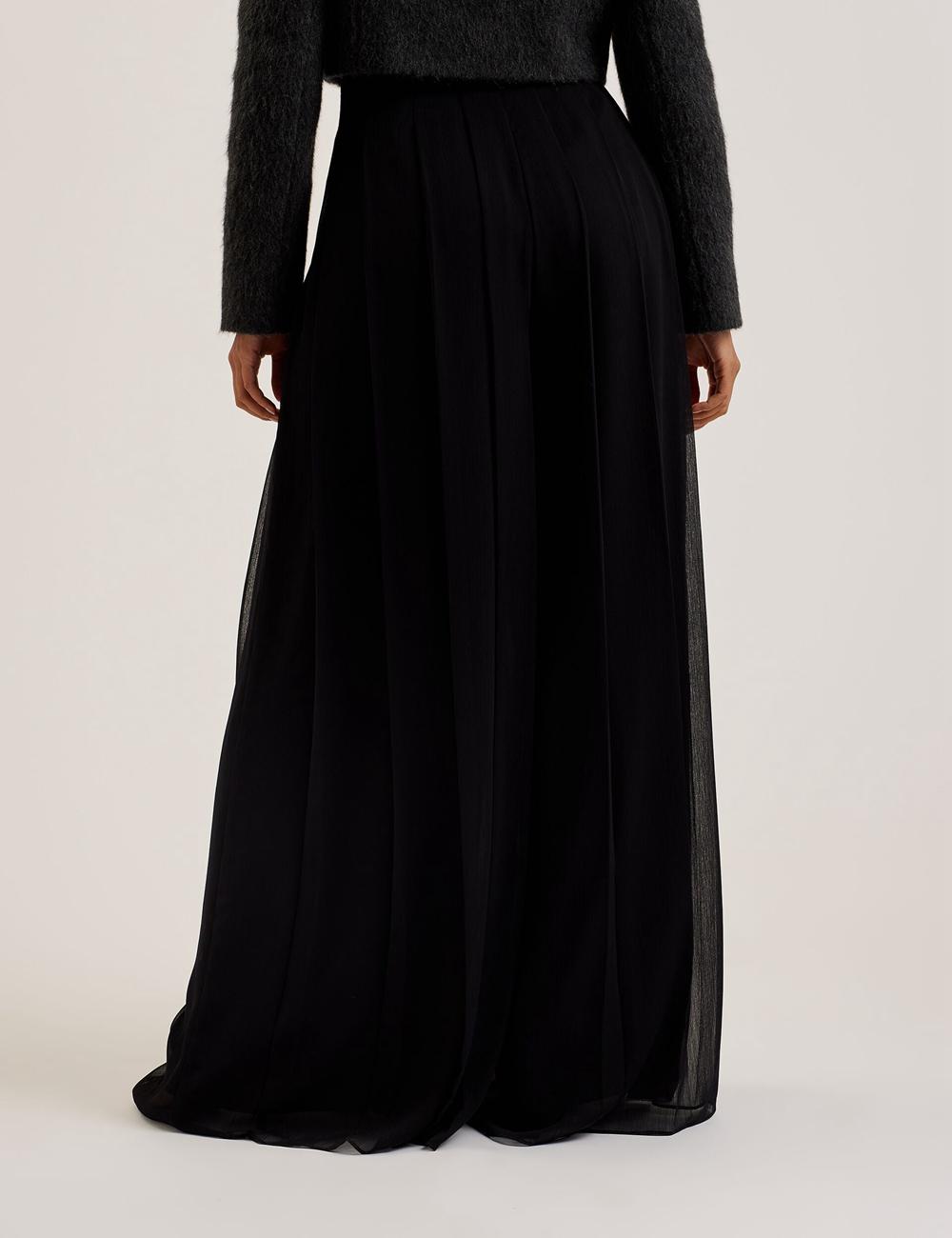 Ted Baker KOKUTO - Chiffon Pleated Wide Leg Palazzo Broek Dames Zwart | Belgium  481273-YXT