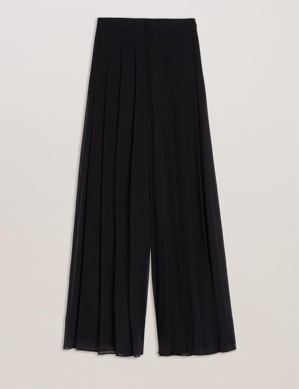 Ted Baker KOKUTO - Chiffon Pleated Wide Leg Palazzo Broek Dames Zwart | Belgium  481273-YXT