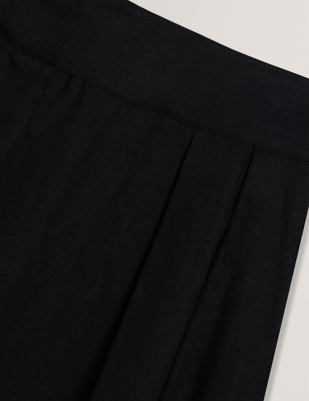 Ted Baker KYFAAT - Pure Linen Tailored Wide Leg Broek Dames Zwart | Belgium  637592-IRA