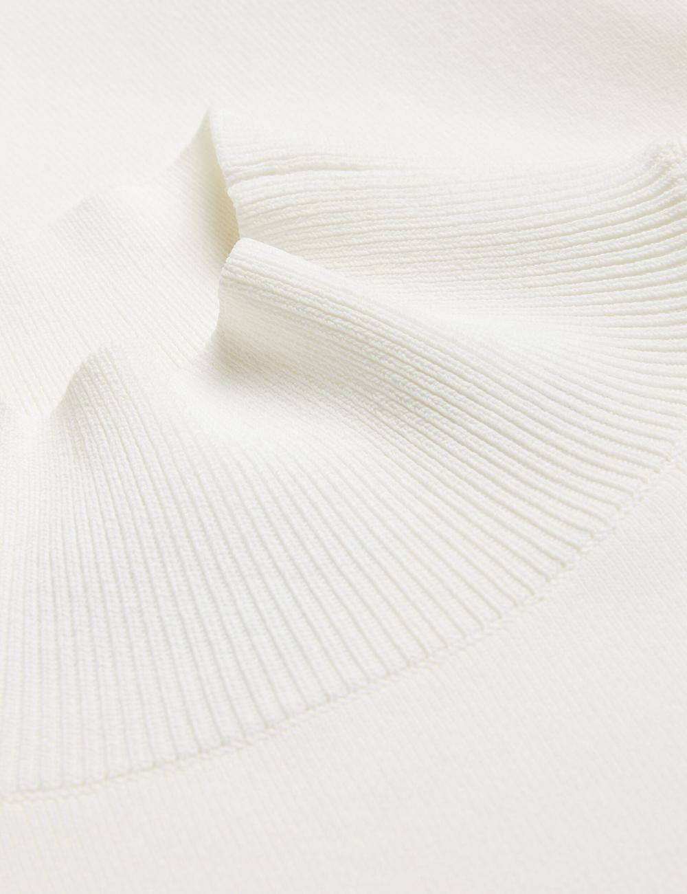 Ted Baker LAYNHA - Flared Sleeve High Neck Knitted Top Jumpers Dames Ivory | Belgium  120347-YIX