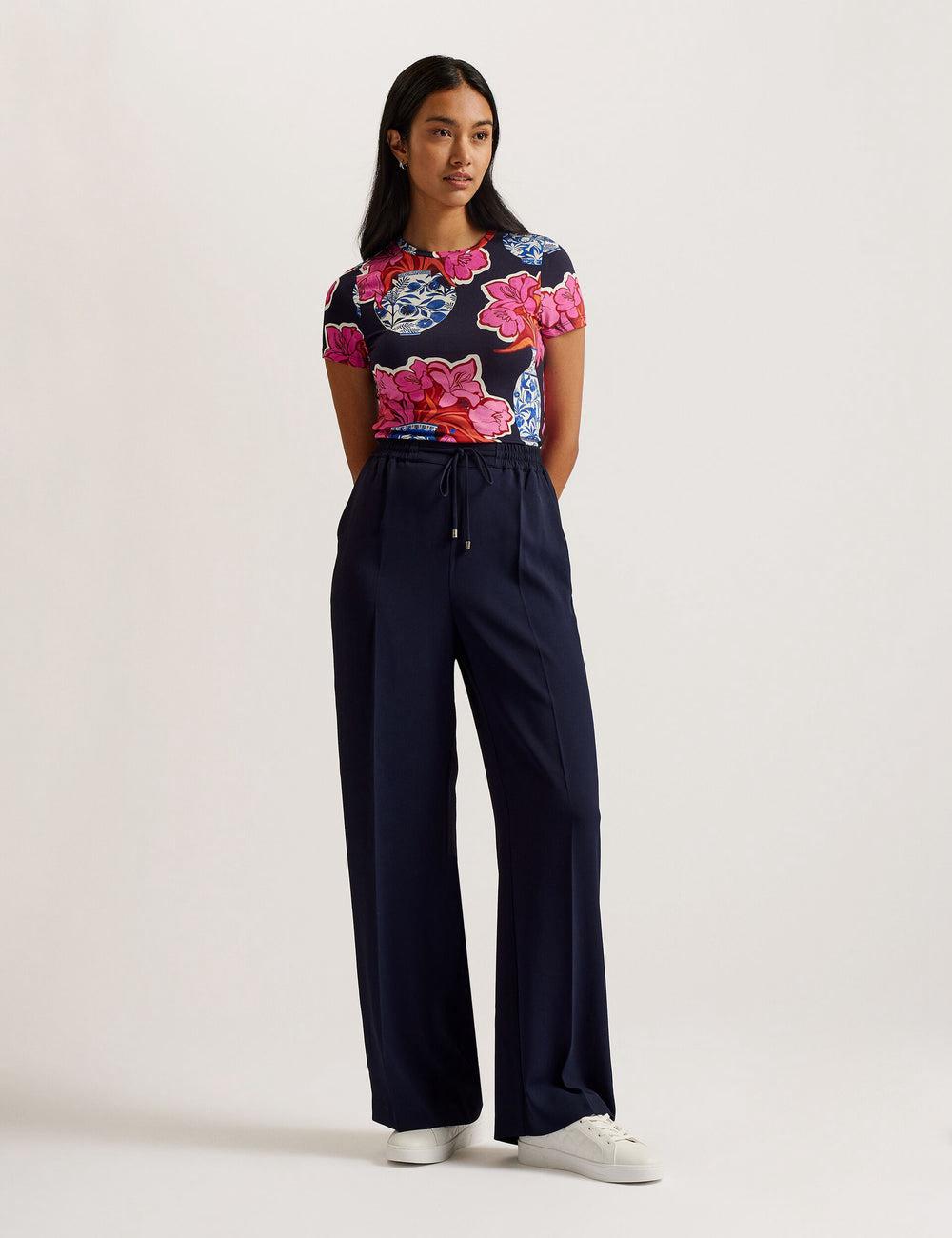 Ted Baker LILIAAH - Wide Leg Tailored Broek Dames Donkerblauw | Belgium  819420-XPH