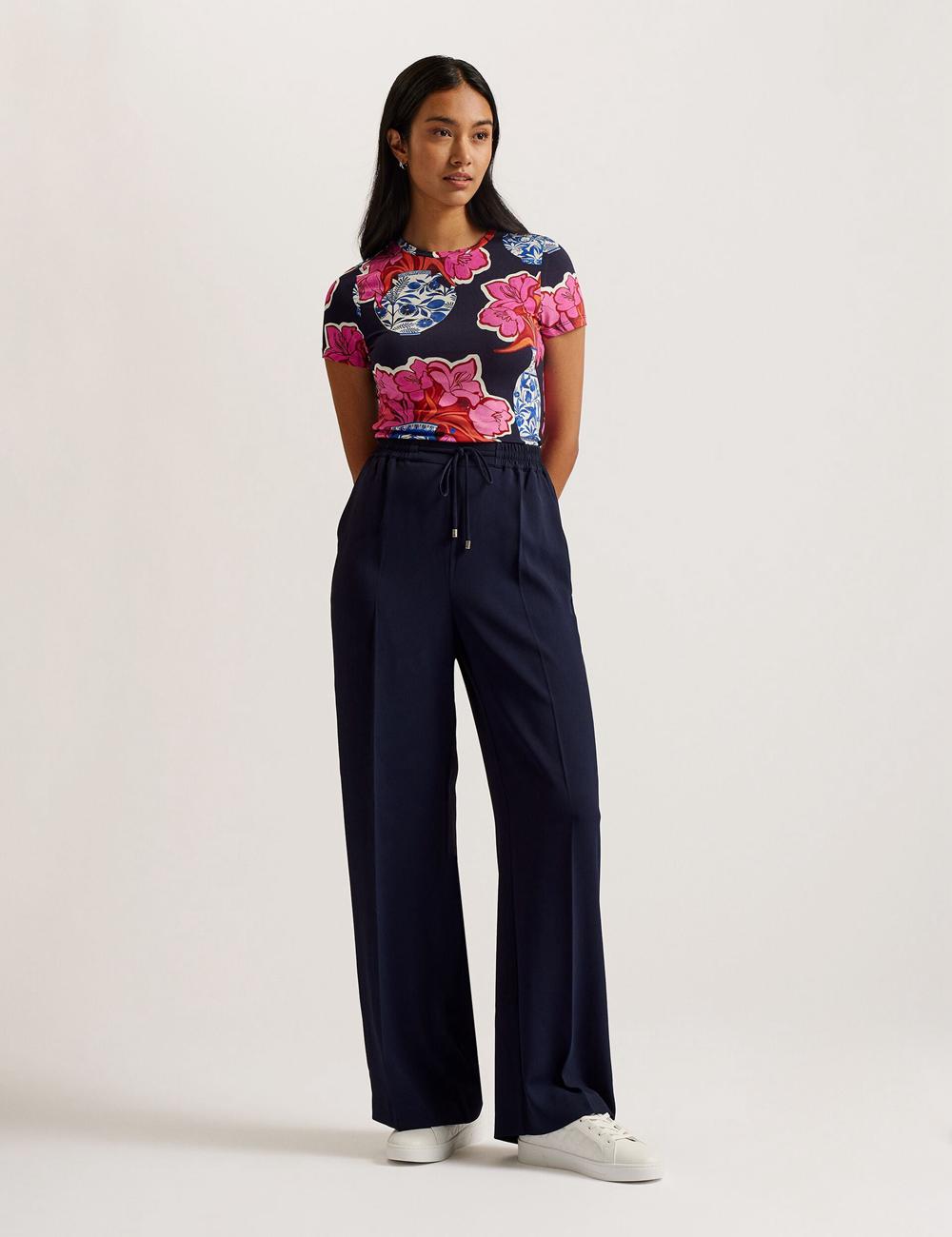 Ted Baker LILIAAH - Wide Leg Tailored Broek Dames Donkerblauw | Belgium  819420-XPH