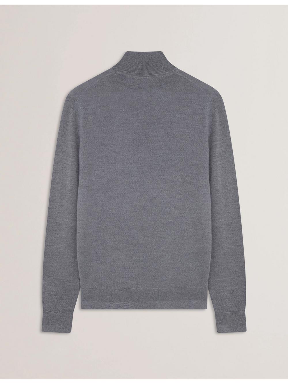 Ted Baker LIMEHAS - Wool Quarter Zip Funnel Neck Jumpers Heren Charcoal | Belgium  476839-QFY