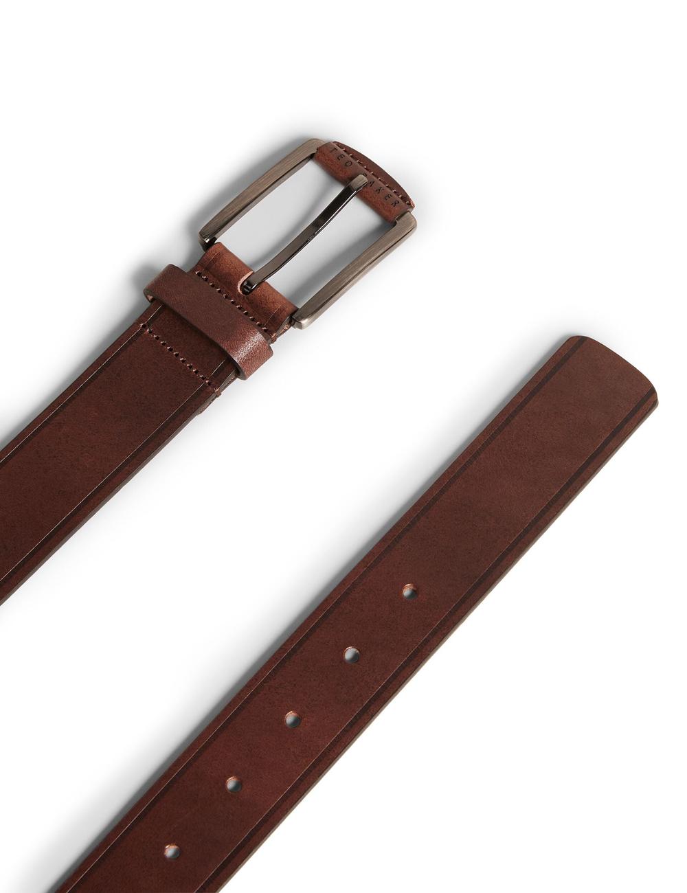 Ted Baker LINDED - Debossed Detail Smooth Leather Riemen Heren Bruin | Belgium  508913-TGV