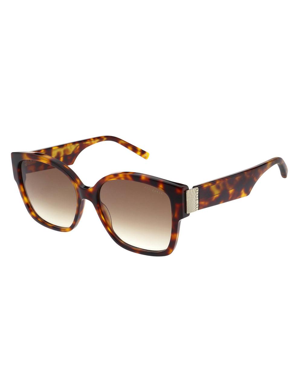 Ted Baker LINIA - Oversized Square Hardware Detail Zonnebril Dames Bruin | Belgium  493172-FIG