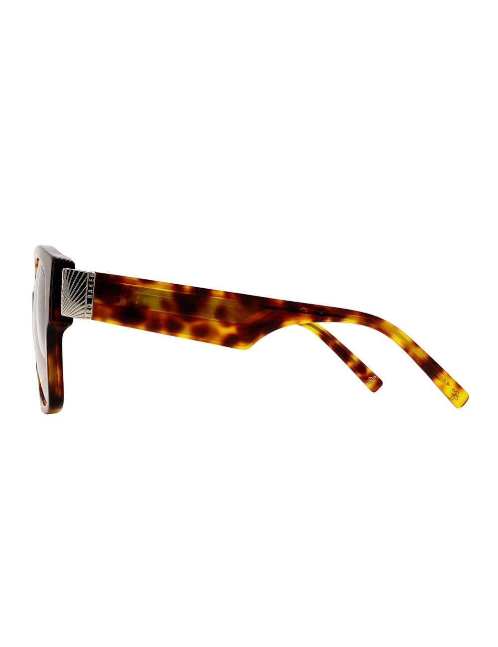 Ted Baker LINIA - Oversized Square Hardware Detail Zonnebril Dames Bruin | Belgium  493172-FIG