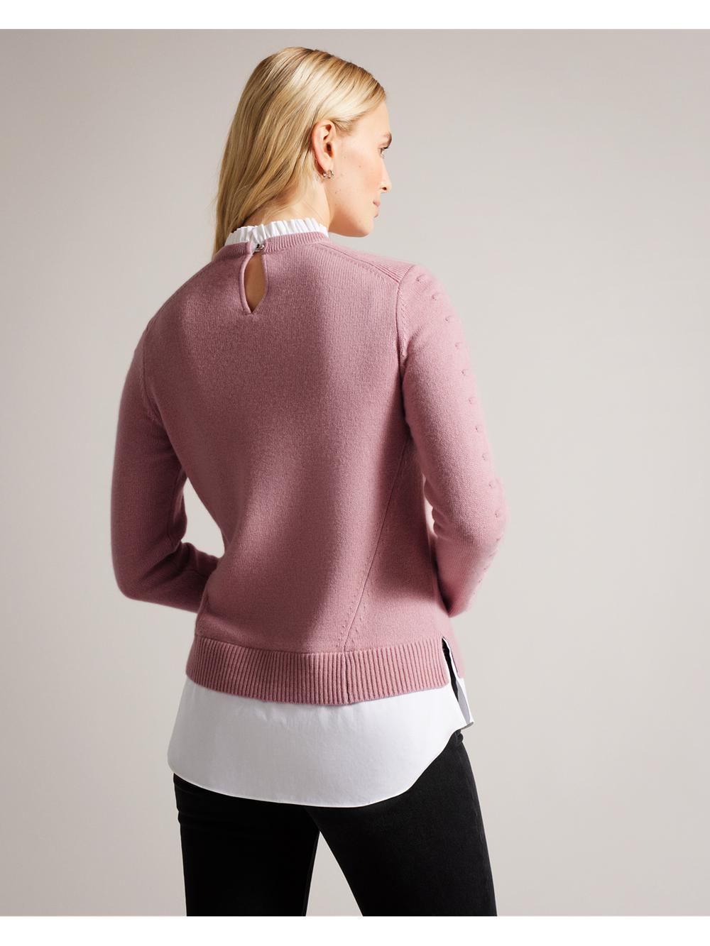 Ted Baker LISSIAH - Bobble Detail Shirt Hem Knitted Jumpers Dames Roze | Belgium  908326-NUO