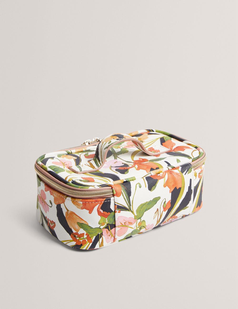 Ted Baker LOUIAA - Floral Printed Small Top Handle Toilettas Dames Wit | Belgium  649103-CAH