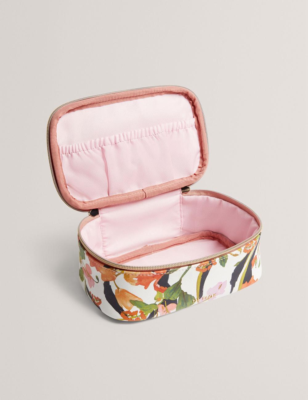 Ted Baker LOUIAA - Floral Printed Small Top Handle Toilettas Dames Wit | Belgium  649103-CAH