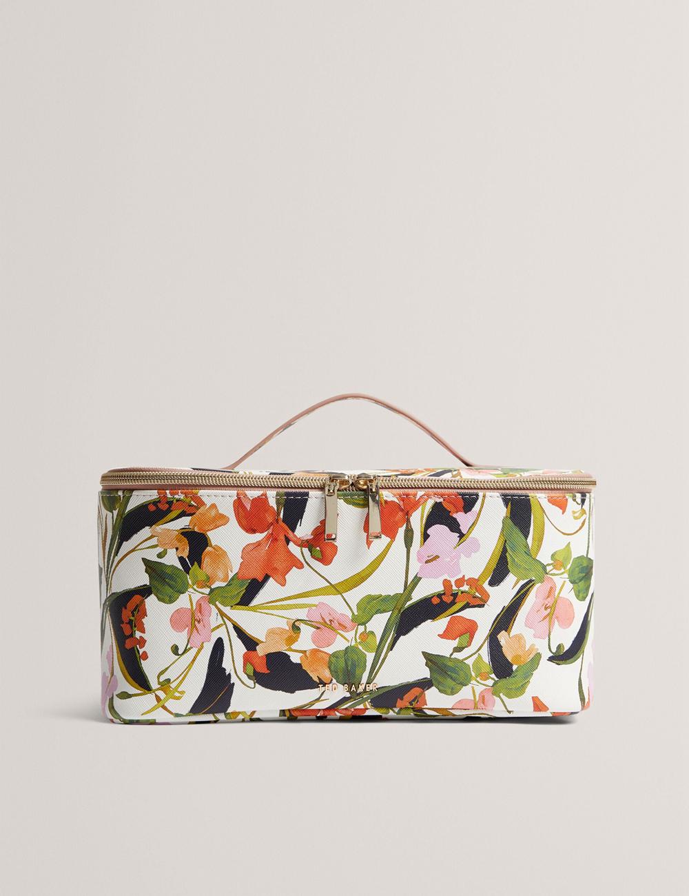 Ted Baker LOUISII - Floral PU Top Handle Large Toilettas Dames Wit | Belgium  287465-NCQ
