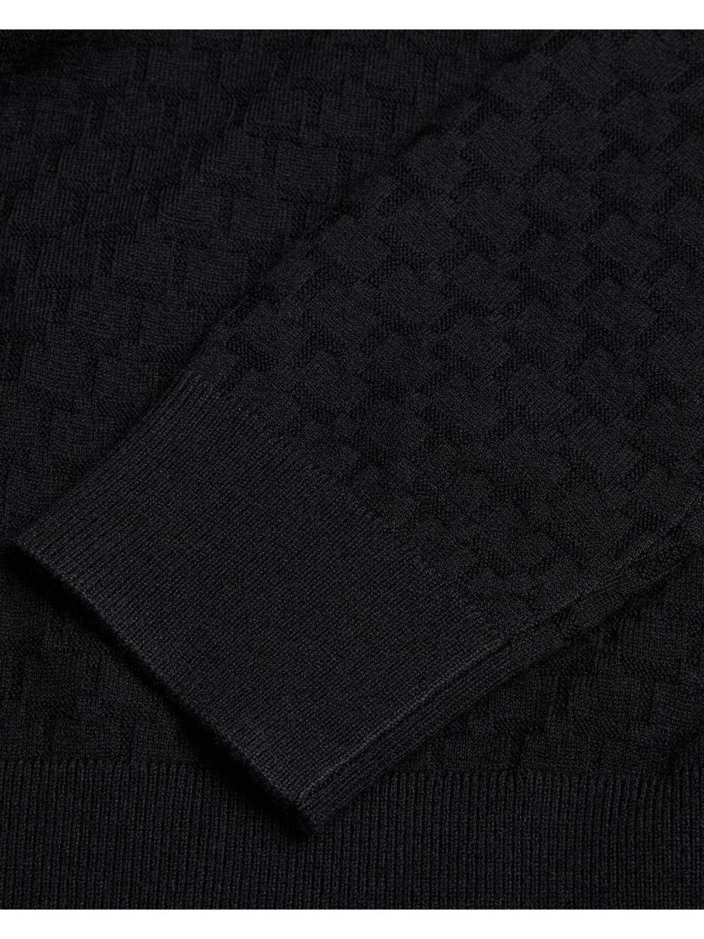 Ted Baker LOULAR - Textured T Knit Wool Blend Hoodie Heren Zwart | Belgium  956237-MLP