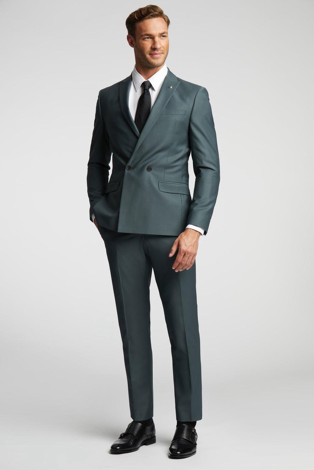 Ted Baker LUNANTS - Wool Blend Slim Suit Broek Heren Groen | Belgium  748950-VOG
