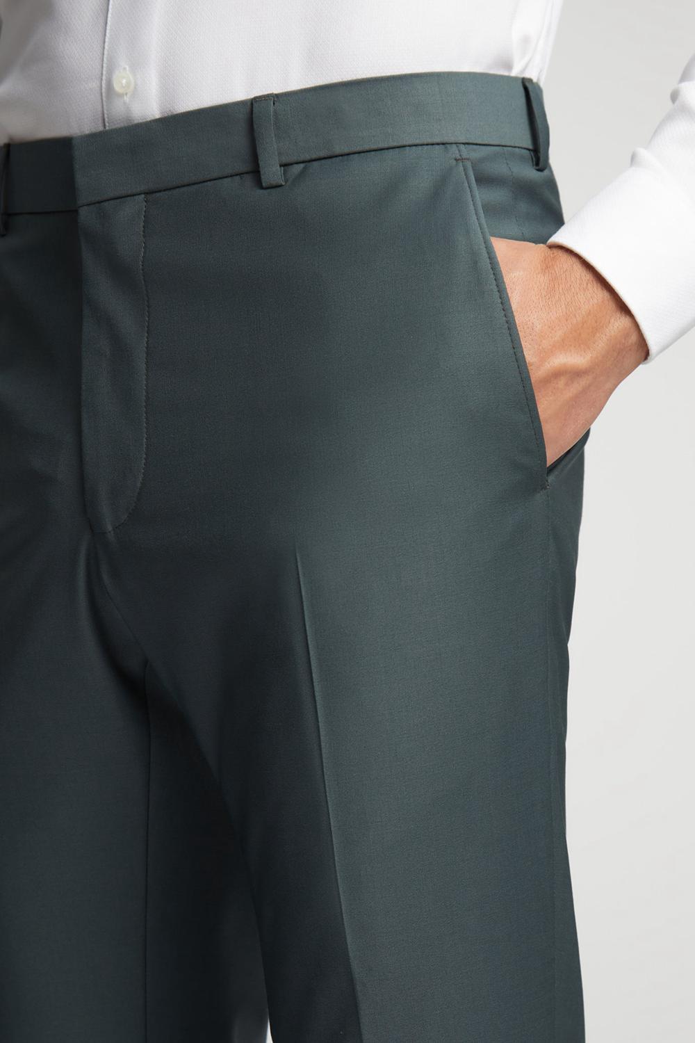 Ted Baker LUNANTS - Wool Blend Slim Suit Broek Heren Groen | Belgium  748950-VOG