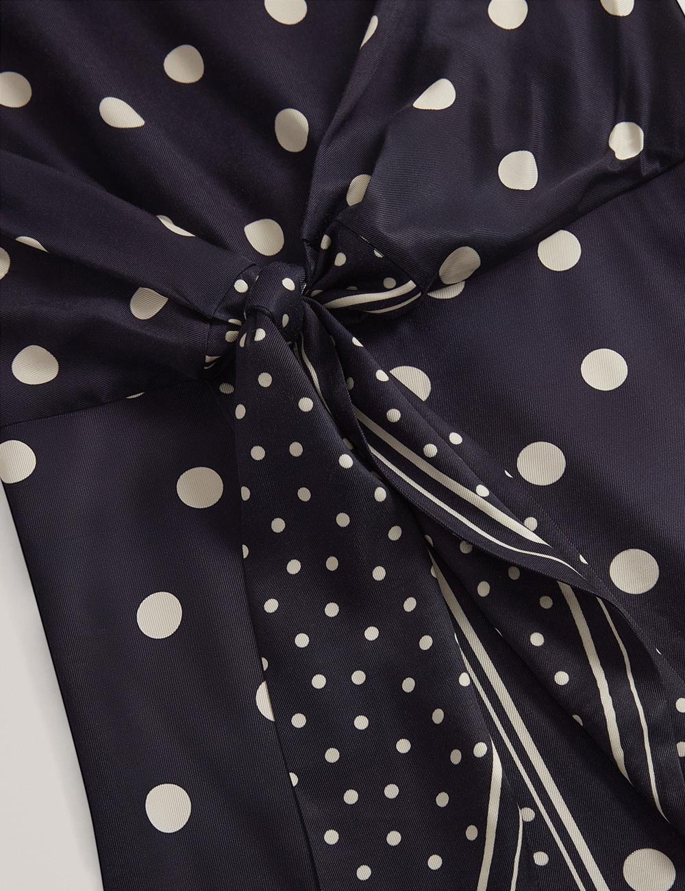 Ted Baker MALMOA - Polka Dot Detail Column Midi-jurk Dames Donkerblauw | Belgium  635740-LVC