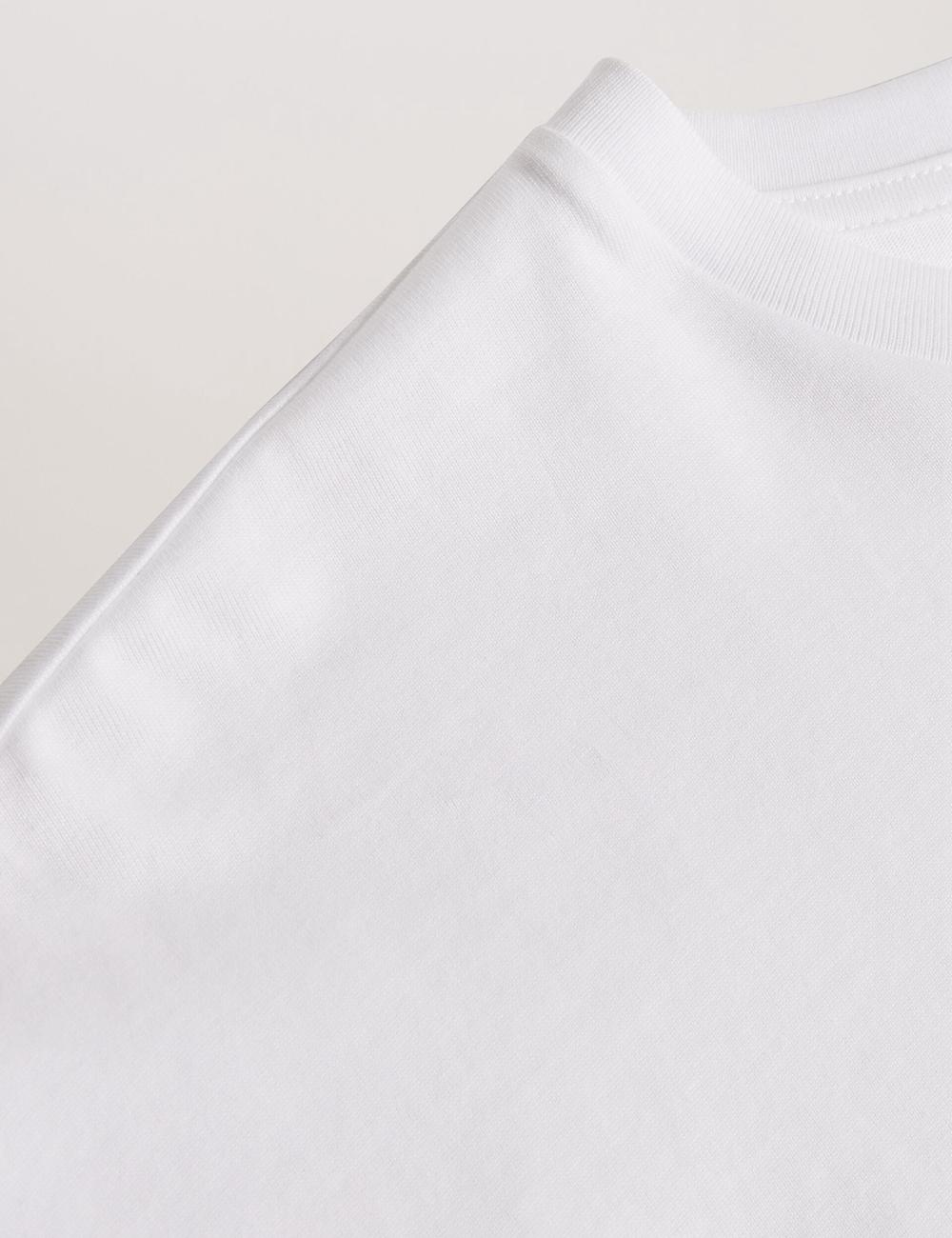Ted Baker MALORRY - Embroidered Logo Boxy Cotton T-shirts Dames Wit | Belgium  602791-GDR