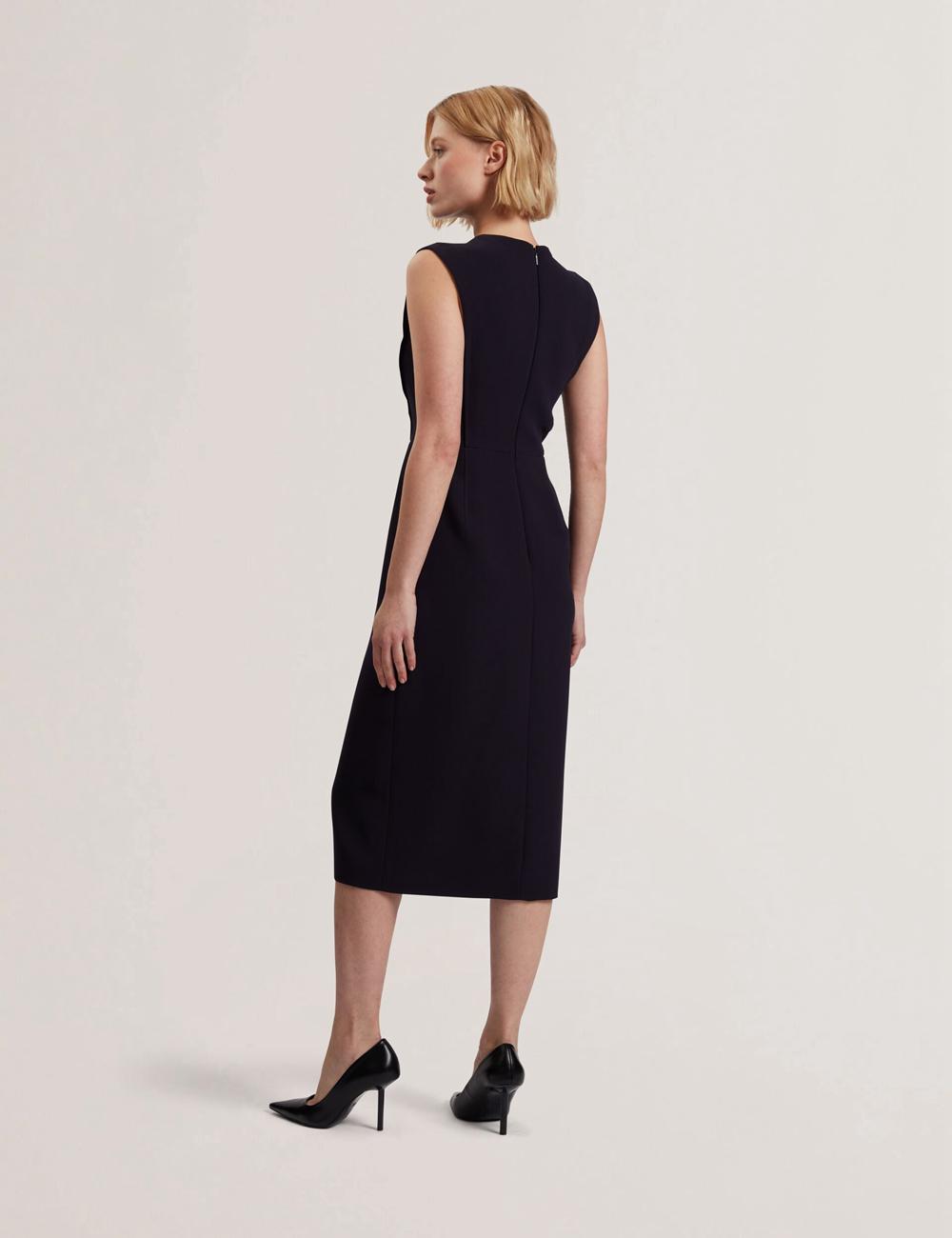 Ted Baker MANABDL - Tailored Sleeveless With Front Split Midi-jurk Dames Donkerblauw | Belgium  412369-IEB