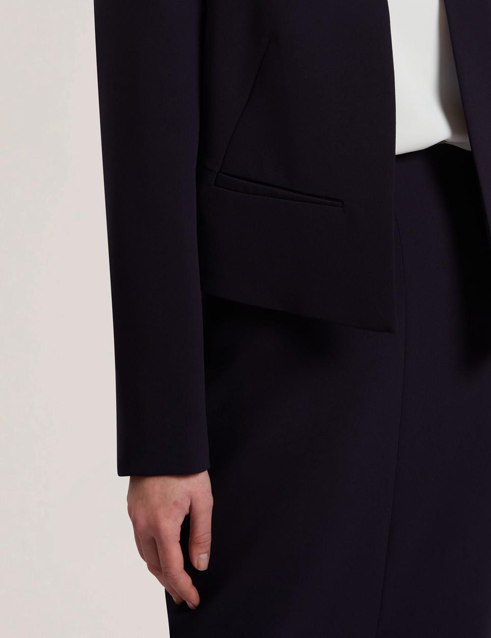 Ted Baker MANABJL - Tailored Round Neck Cropped Open Jassen Dames Donkerblauw | Belgium  968150-JTV