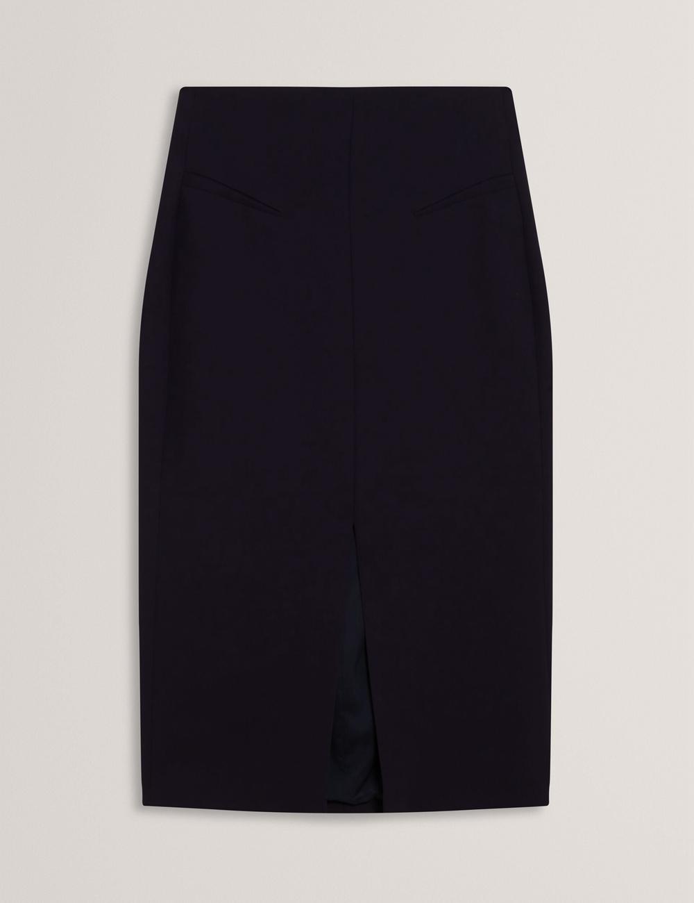 Ted Baker MANABSL - Tailored Midi Pencil Skirt With Front Split Rokken Dames Donkerblauw | Belgium  865930-IUR