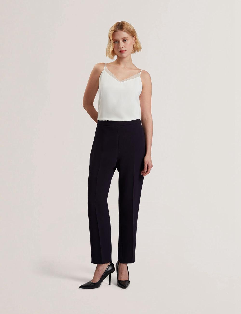 Ted Baker MANABTL - High Waist Tapered Leg Tailored Broek Dames Donkerblauw | Belgium  283170-QEW