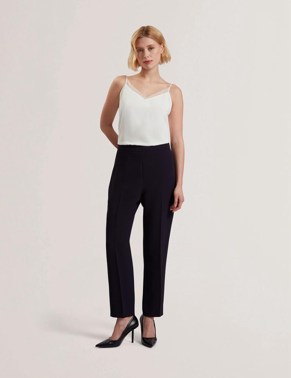 Ted Baker MANABTL - High Waist Tapered Leg Tailored Broek Dames Donkerblauw | Belgium  283170-QEW
