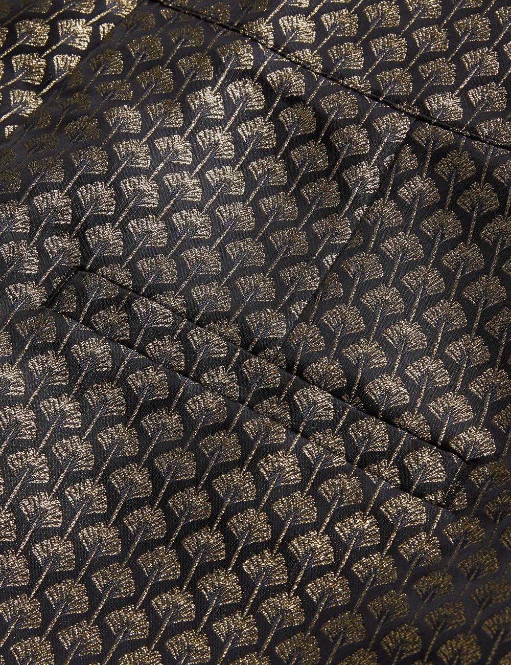 Ted Baker MANGUT - Metallic Jacquard Wide Leg Tailored Broek Dames Zwart | Belgium  041789-RAX