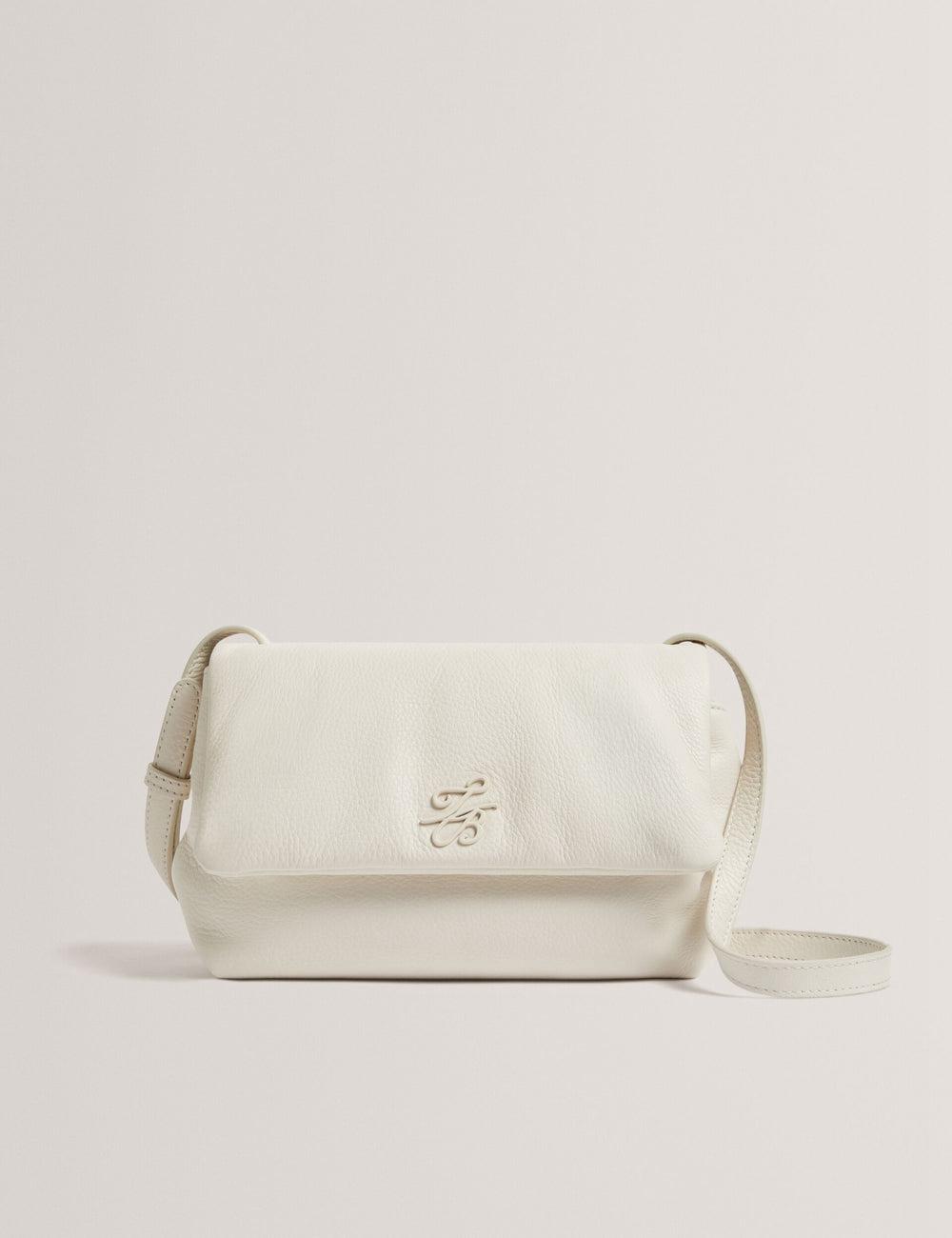 Ted Baker MARRISA - Padded Leather Fold Over Crossbodytassen Dames Ecru | Belgium  182405-YAC