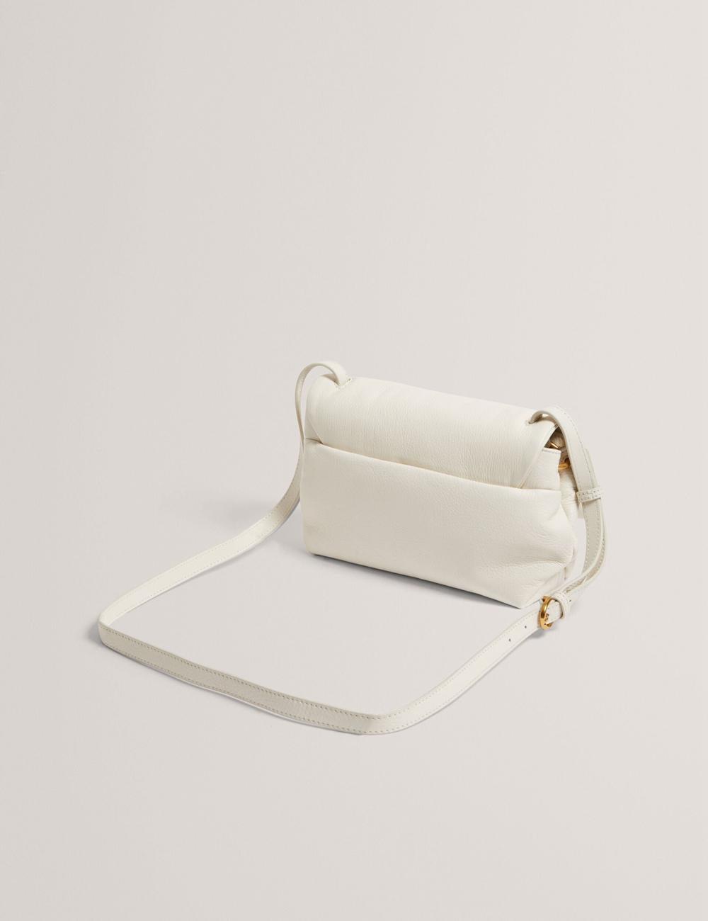 Ted Baker MARRISA - Padded Leather Fold Over Crossbodytassen Dames Ecru | Belgium  182405-YAC