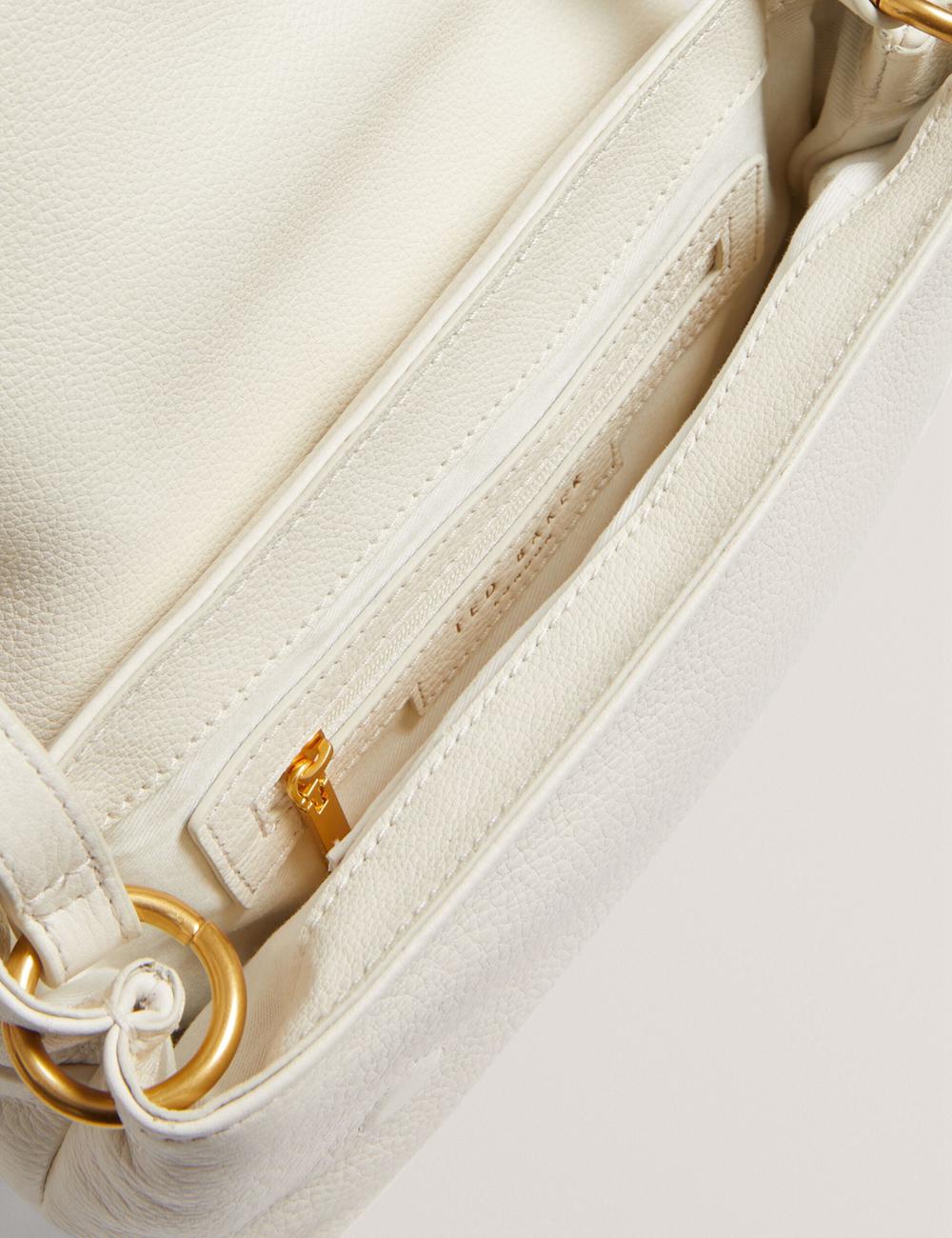 Ted Baker MARRISA - Padded Leather Fold Over Crossbodytassen Dames Ecru | Belgium  182405-YAC