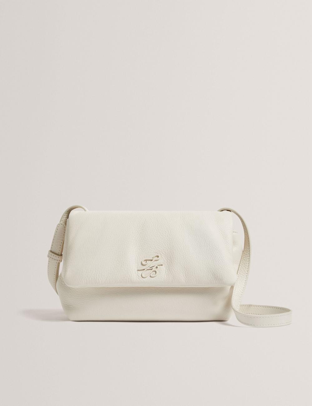 Ted Baker MARRISA - Padded Leather Fold Over Crossbodytassen Dames Ecru | Belgium  182405-YAC