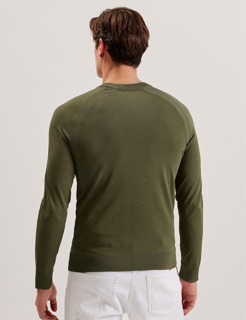 Ted Baker MAYWO - Saddle Shoulder Crew Neck Jumpers Heren Khaki | Belgium  582346-WRN