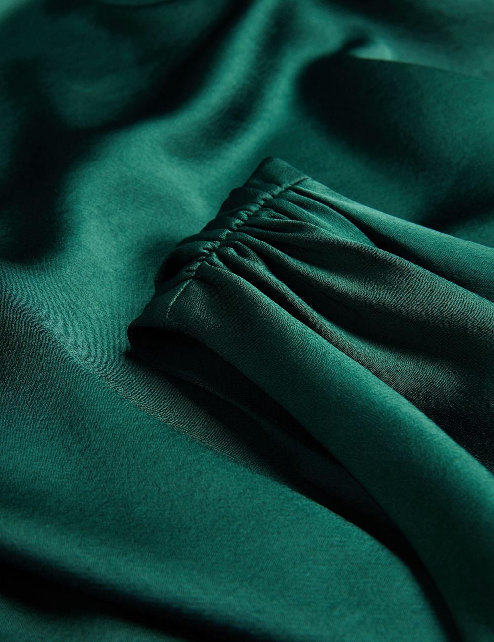 Ted Baker MELGAR - Satin One Shoulder Midi-jurk Dames Groen | Belgium  017349-JPC