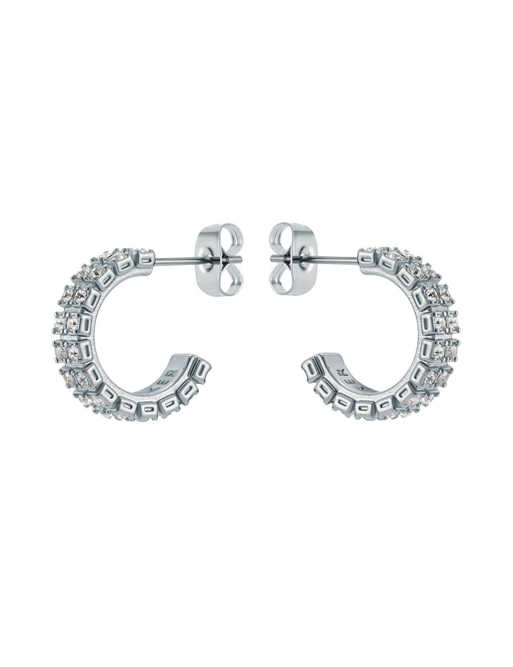 Ted Baker MELLRIE - Double Row Crystal Hoop Oorbellen Dames Zilver | Belgium  259076-SYR