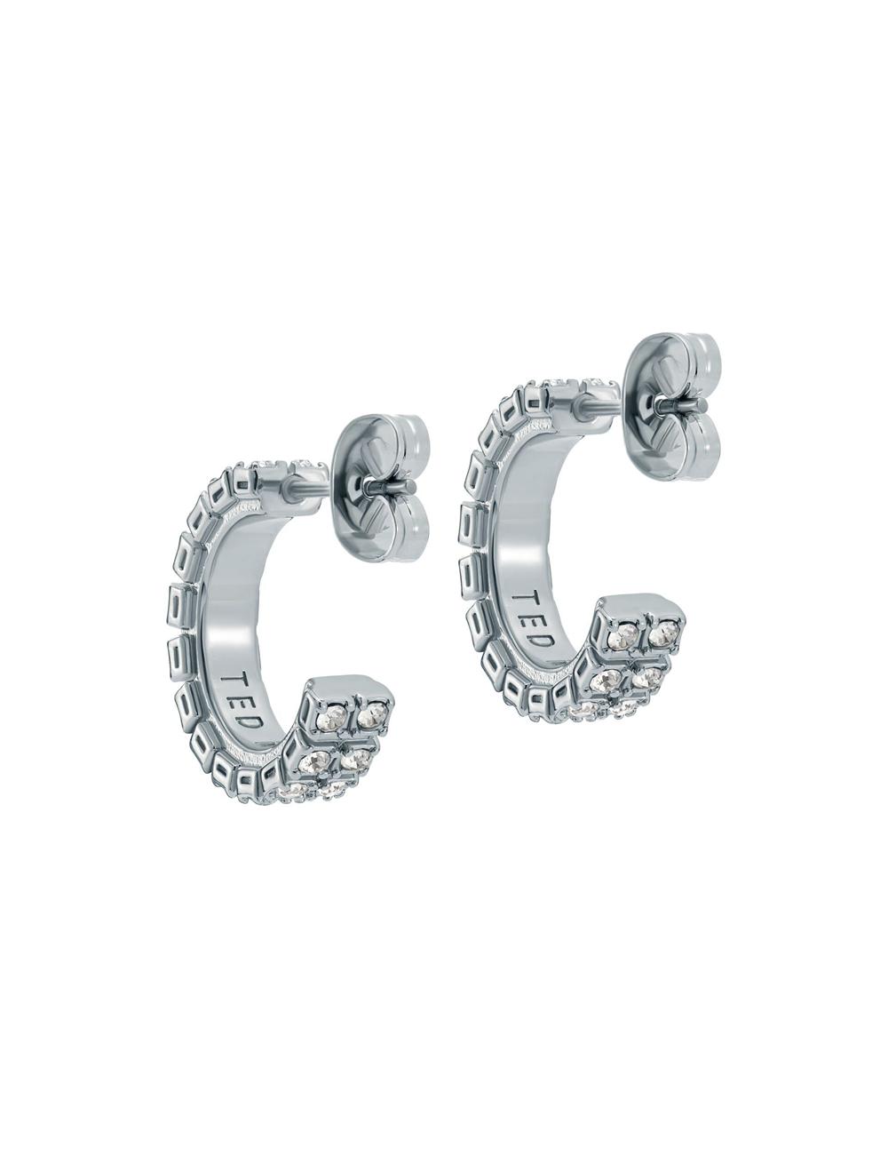 Ted Baker MELLRIE - Double Row Crystal Hoop Oorbellen Dames Zilver | Belgium  259076-SYR
