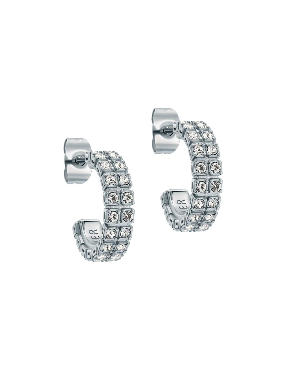 Ted Baker MELLRIE - Double Row Crystal Hoop Oorbellen Dames Zilver | Belgium  259076-SYR