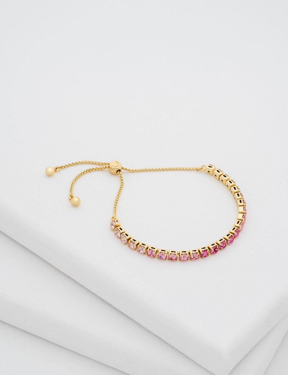 Ted Baker MELRAH - Crystal Adjustable Tennis Armbanden Dames Roze | Belgium  217648-LRS