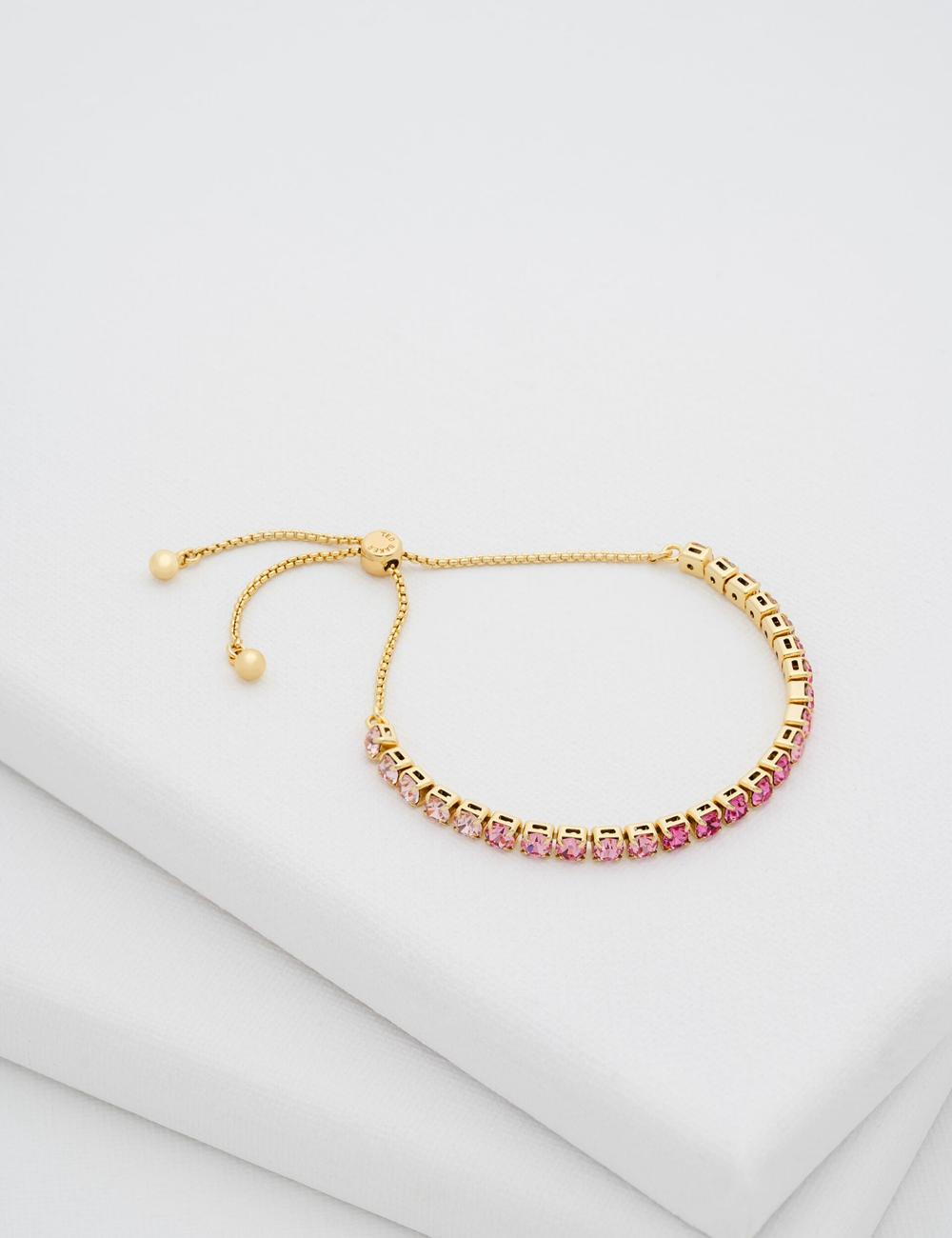 Ted Baker MELRAH - Crystal Adjustable Tennis Armbanden Dames Roze | Belgium  217648-LRS