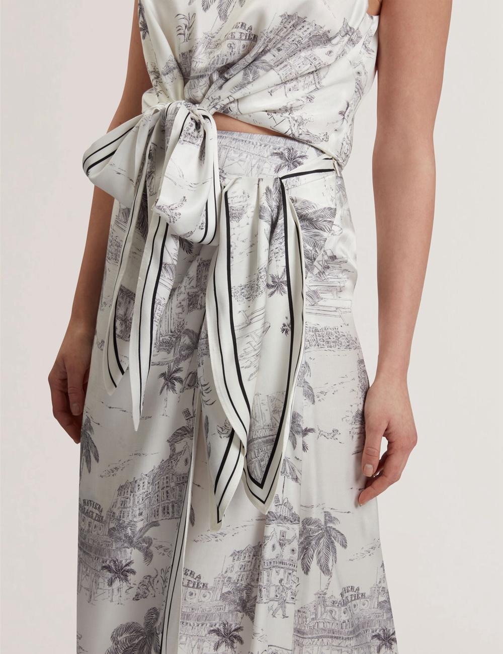 Ted Baker MELVA - Printed Detail Wrap Rokken Dames Ivory | Belgium  351647-ZTA