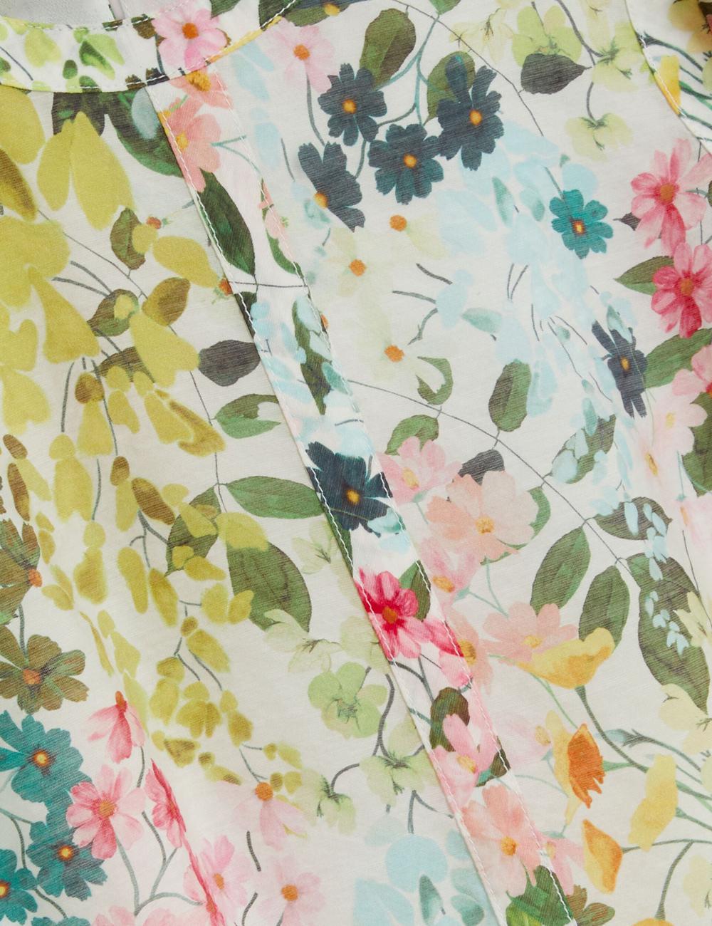 Ted Baker MICHA - Floral Binding Detail Puffed Sleeve Blouse Dames Ivory | Belgium  762031-JXG