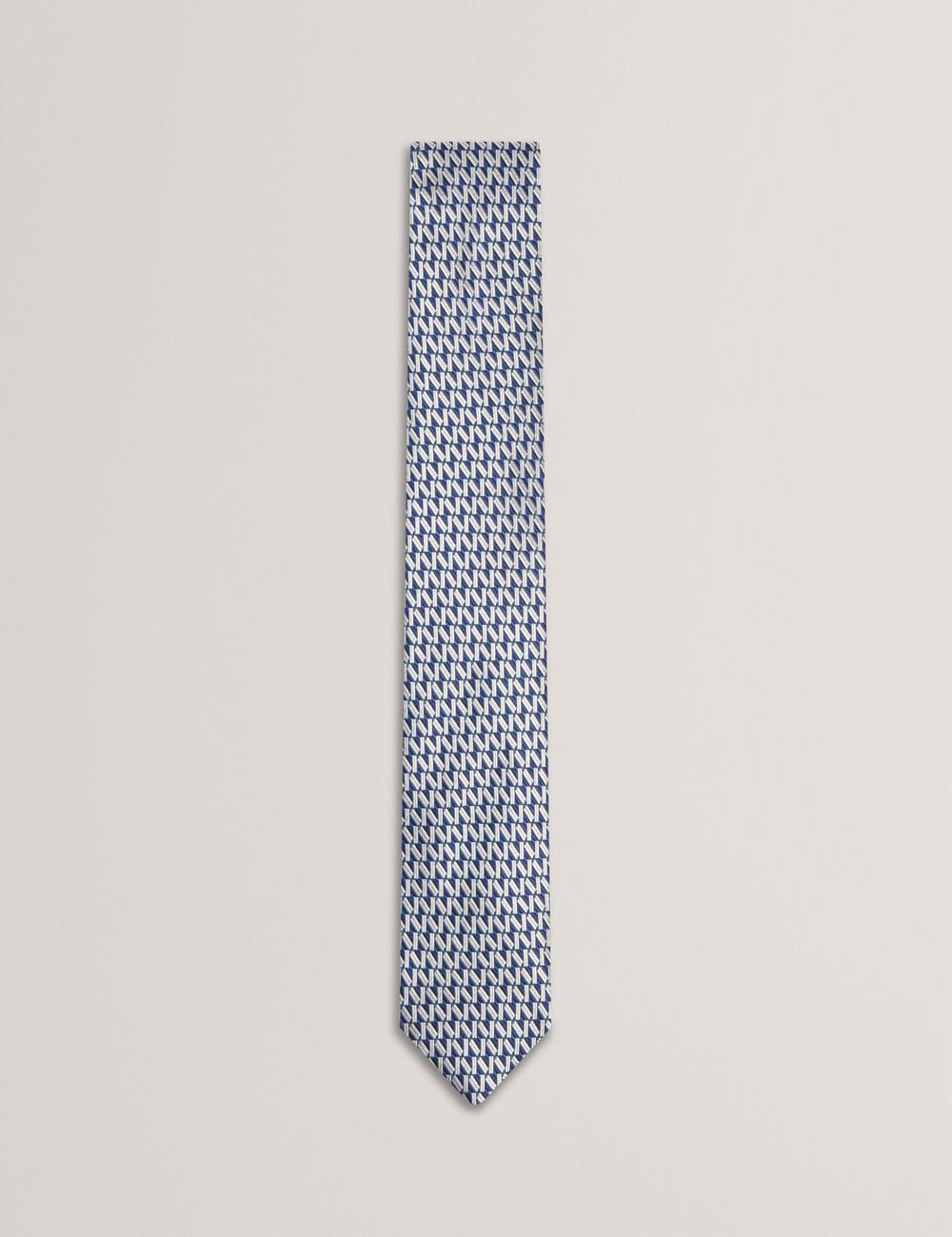 Ted Baker MILAK - Geometric Pattern Silk Stropdassen Heren Donkerblauw | Belgium  106475-QAE