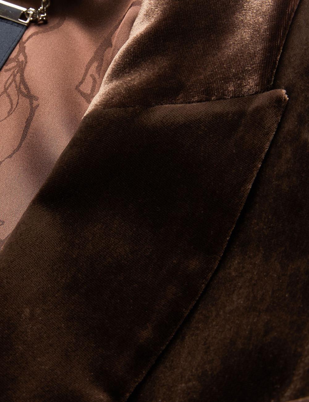 Ted Baker MOMIJI - Velvet Waist Single Breasted Blazer Dames Bruin | Belgium  438651-ICZ