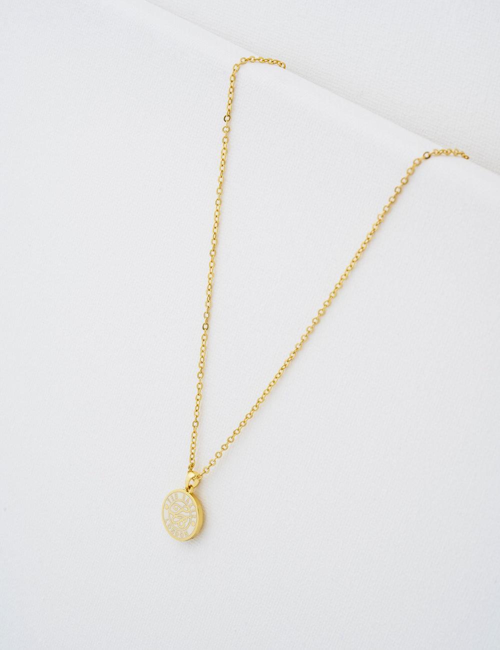Ted Baker MONELLA - Monogram Logo Coin Pendant Kettingen Dames Goud | Belgium  720135-LIW